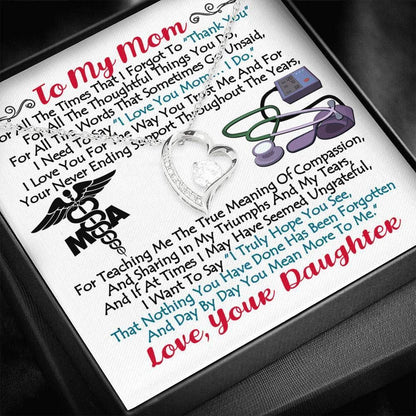 Nurse Daughter Gift For Mom Forever Love Necklace Thank For Sharing In My Triumphs