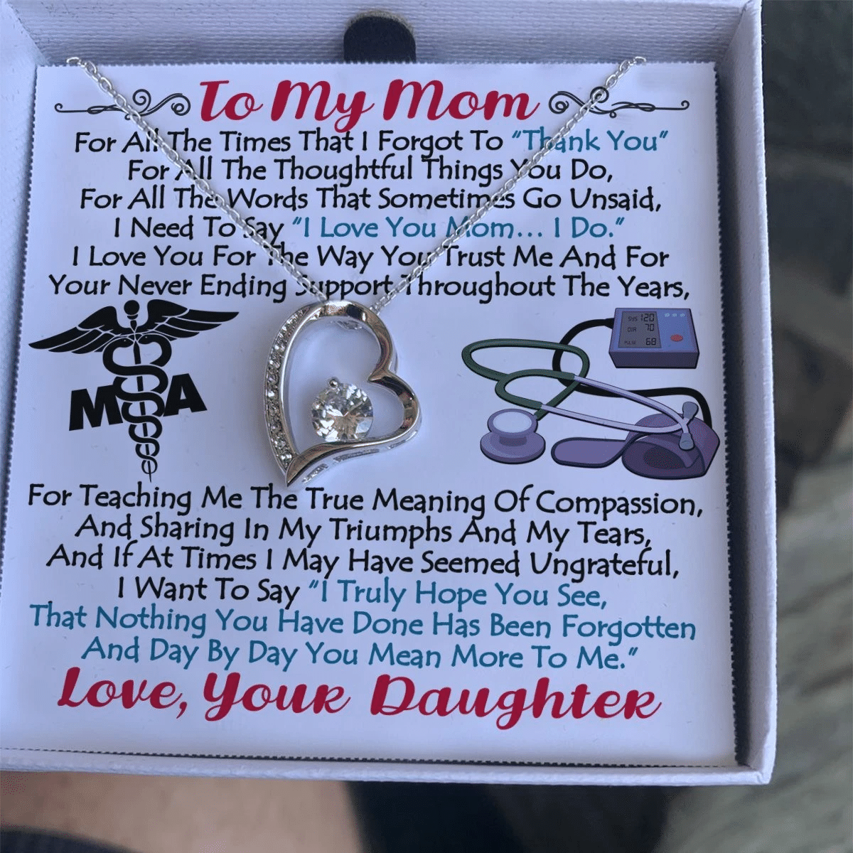 Nurse Daughter Gift For Mom Forever Love Necklace Thank For Sharing In My Triumphs