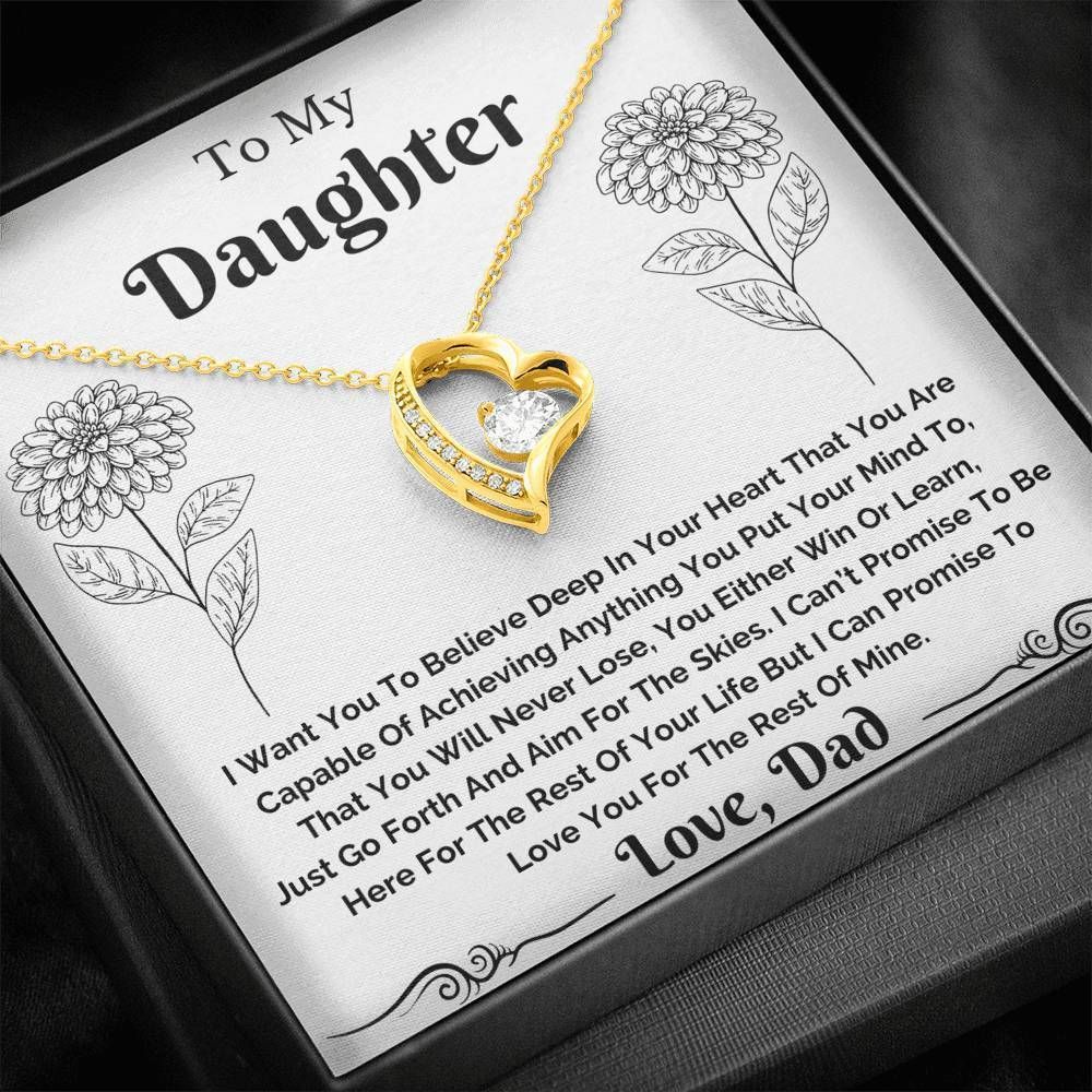 Forever Love Necklace Dad Gift For Daughter Believe Deep In Your Heart