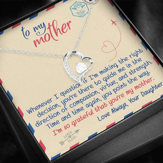 Forever Love Necklace Daughter Gift For Mom I'm So Grateful That You're My Mother