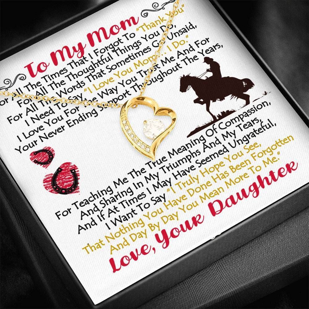 Horse Daughter Gift For Mom Forever Love Necklace You Mean More To Me