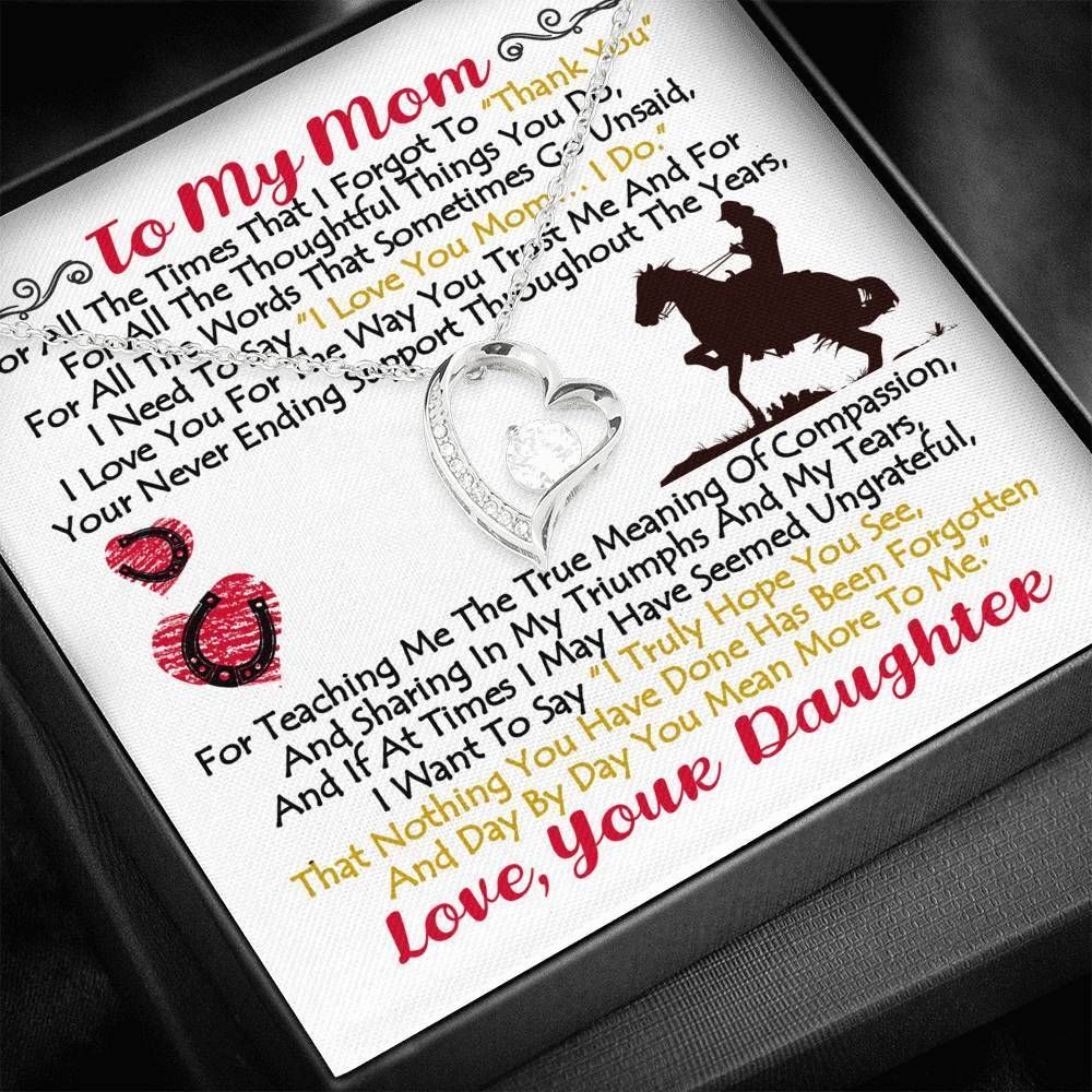 Horse Daughter Gift For Mom Forever Love Necklace You Mean More To Me