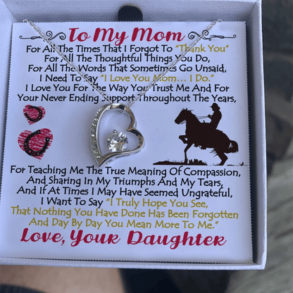 Horse Daughter Gift For Mom Forever Love Necklace You Mean More To Me