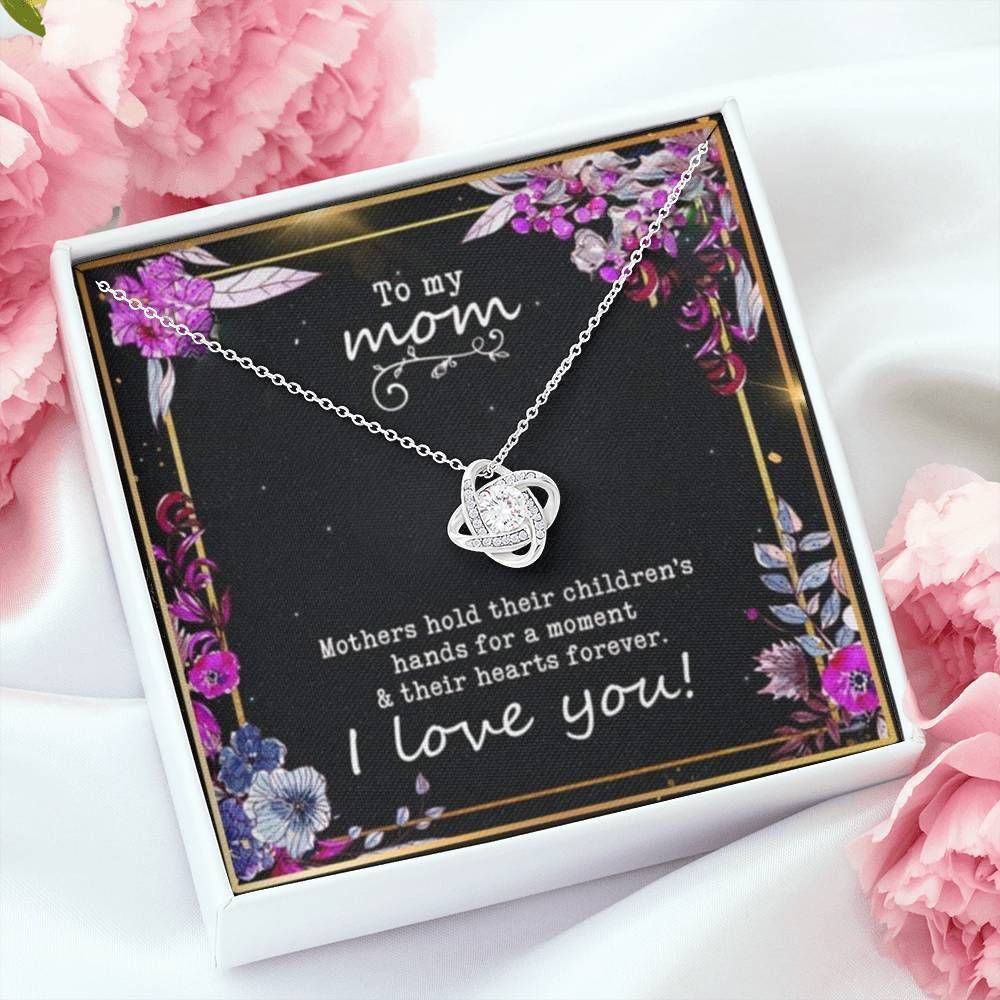 Gift For Mom Mama Forever Love Necklace Mothers Hold Their Children's Hands For A Moment