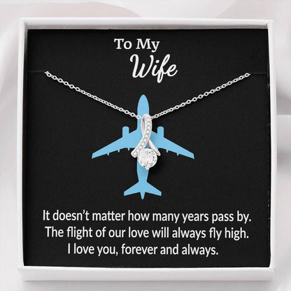 Blue Airplane Forever Love Necklace Gift For Wife Love You Forever