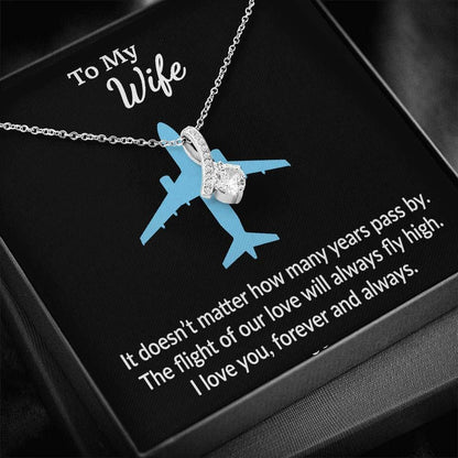 Blue Airplane Forever Love Necklace Gift For Wife Love You Forever