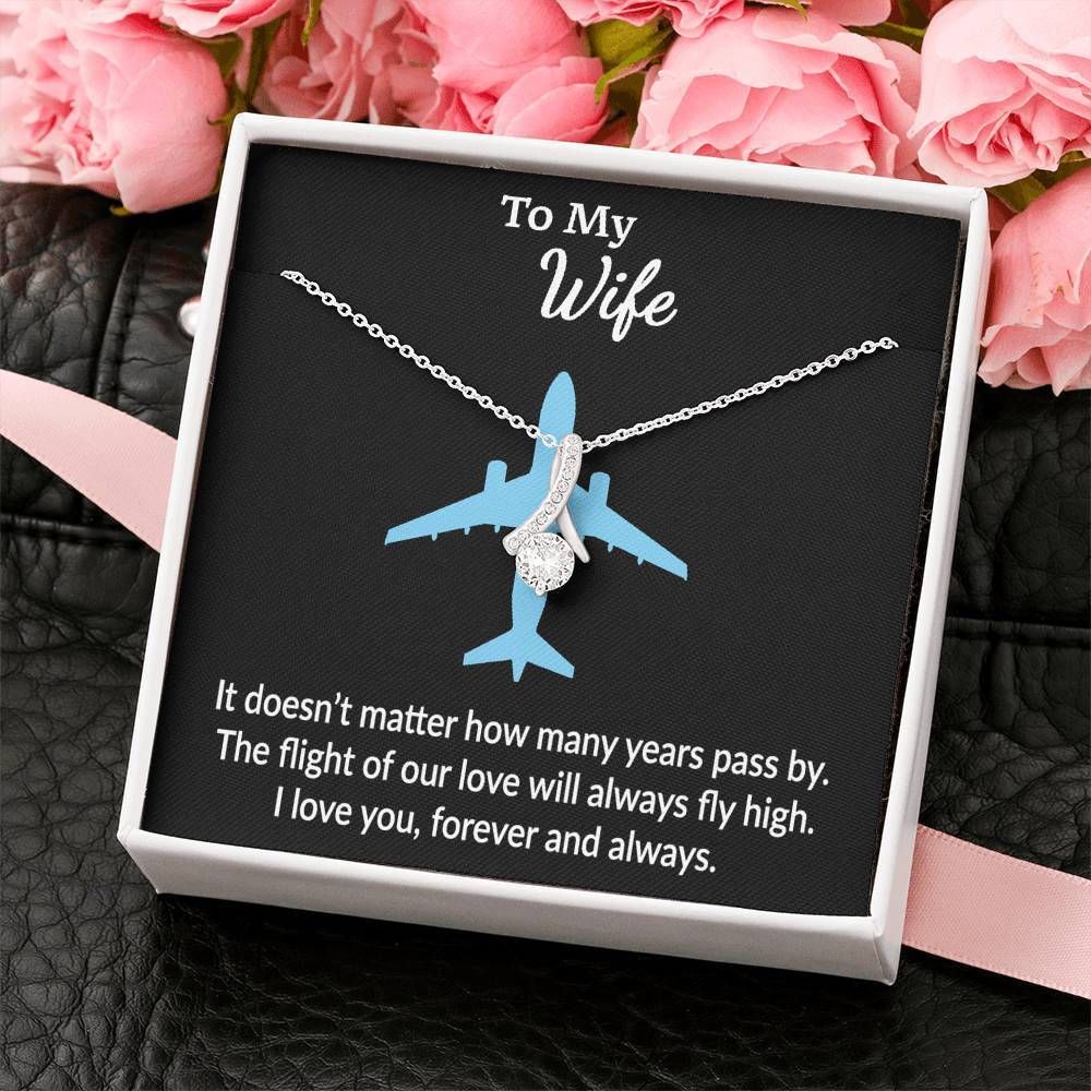 Blue Airplane Forever Love Necklace Gift For Wife Love You Forever