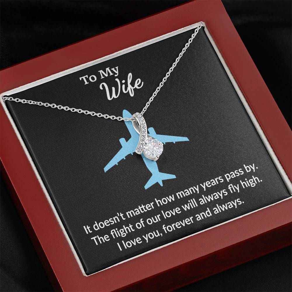 Blue Airplane Forever Love Necklace Gift For Wife Love You Forever