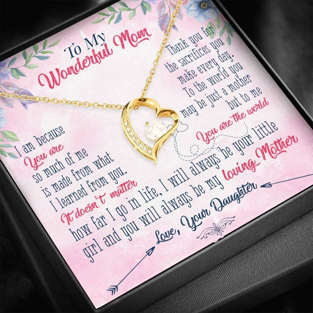 Forever Love Necklace Daughter Gift For Mom You Are The World