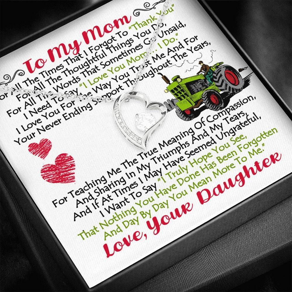 Farmer Daughter Gift For Mom Forever Love Necklace You Mean More To Me