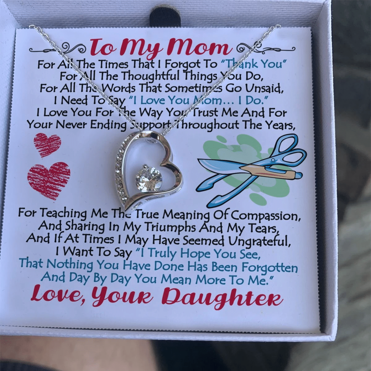 Gardener Daughter Gift For Mom Forever Love Necklace You Mean More To Me