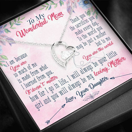 Daughter Gift For Mom Mama Forever Love Necklace You Are The World