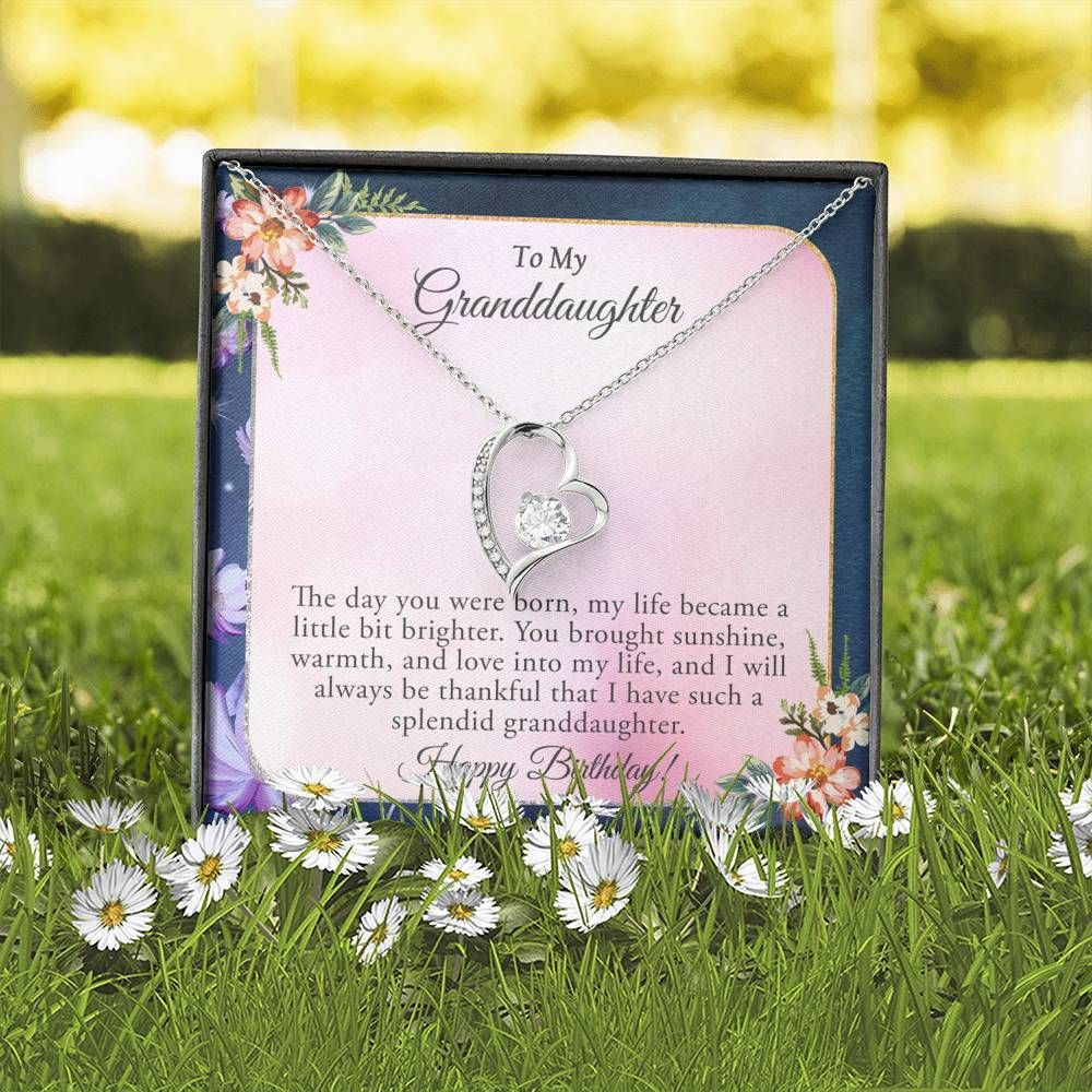 Grandma Gift For Granddaughter Forever Love Necklace The Day You Were Born