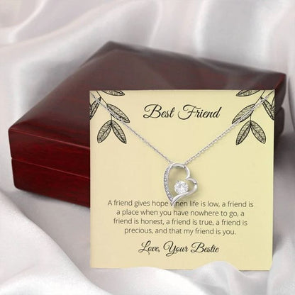 A Friend Gives Hope When Life Is Low Forever Love Necklace