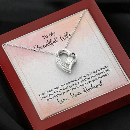 To My Beautiful Wife Happy Anniversary Forever Love Necklace