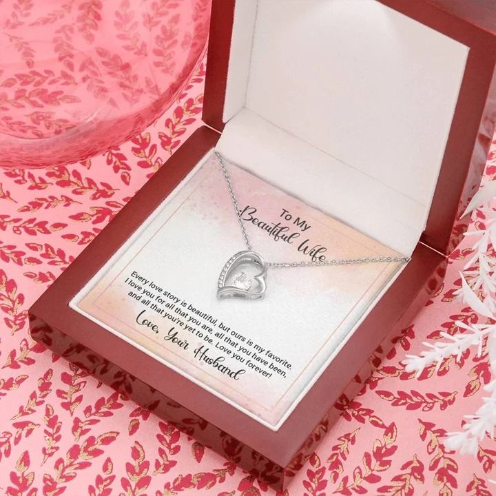 To My Beautiful Wife Happy Anniversary Forever Love Necklace