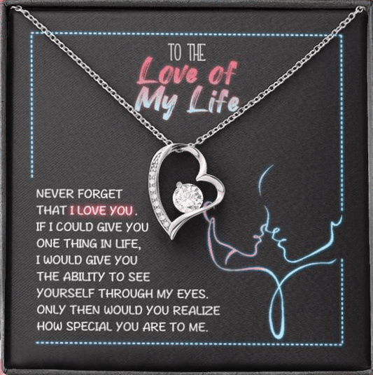 Gift For Her The Love Of Your Life Forever Love Necklace I Love You 