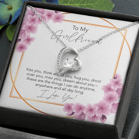 Forever Love Necklace Gift For Girlfriend Kiss You And Think About You 