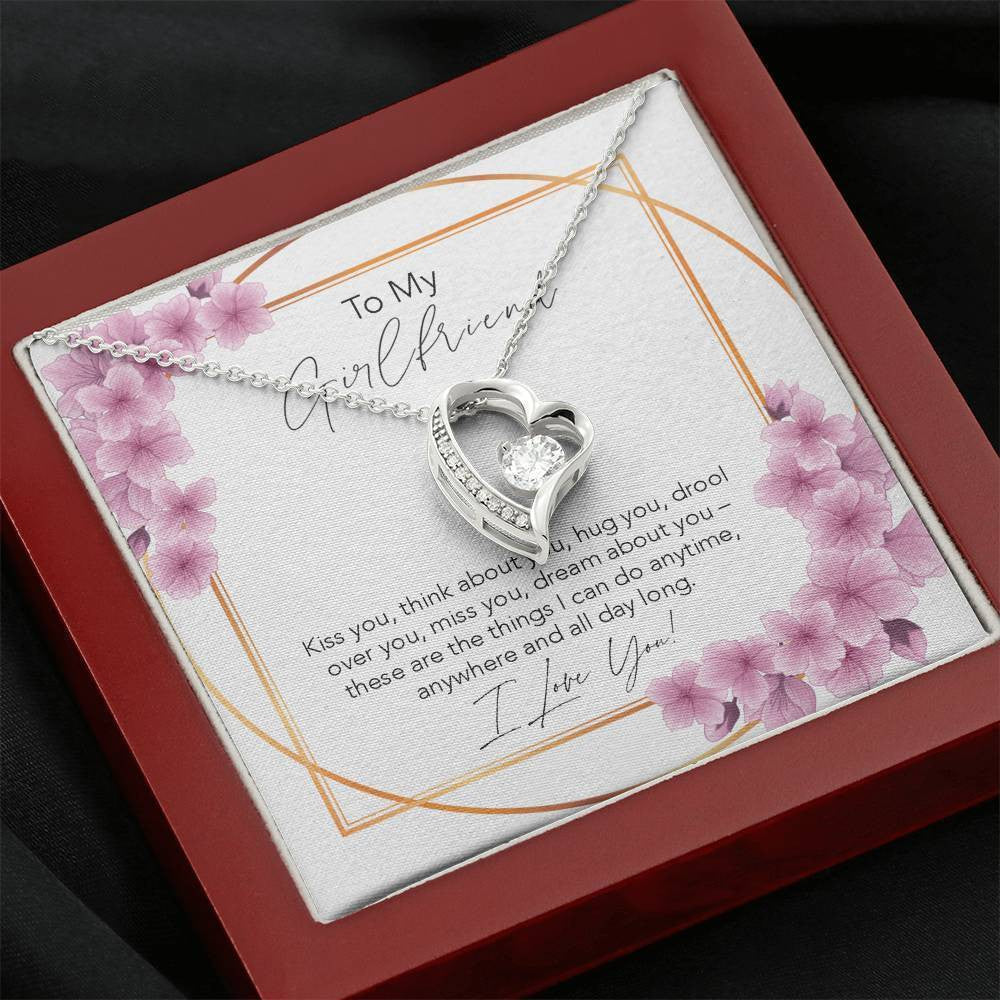 Forever Love Necklace Gift For Girlfriend Kiss You And Think About You 