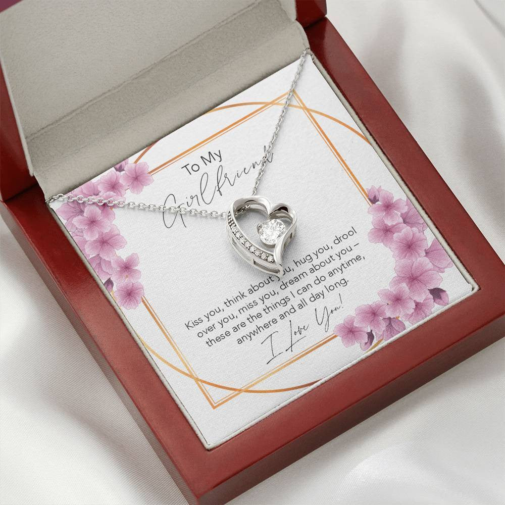 Forever Love Necklace Gift For Girlfriend Kiss You And Think About You 