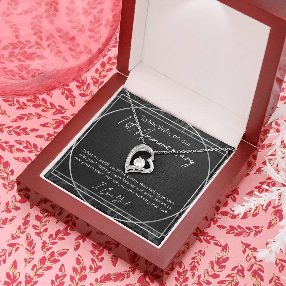 Forever Love Necklace Gift For Wife Happy First Anniversary 