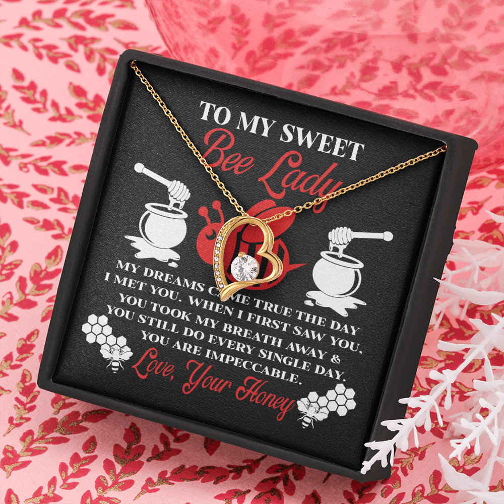 Gift For Her Bee Lady From Honey My Dreams Came True When I Met You Forever Love Necklace