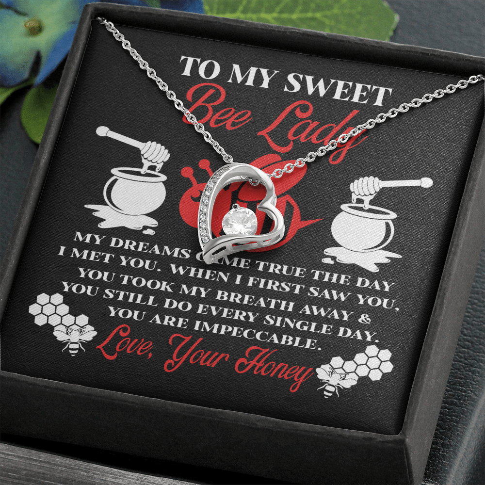 Gift For Her Bee Lady From Honey My Dreams Came True When I Met You Forever Love Necklace