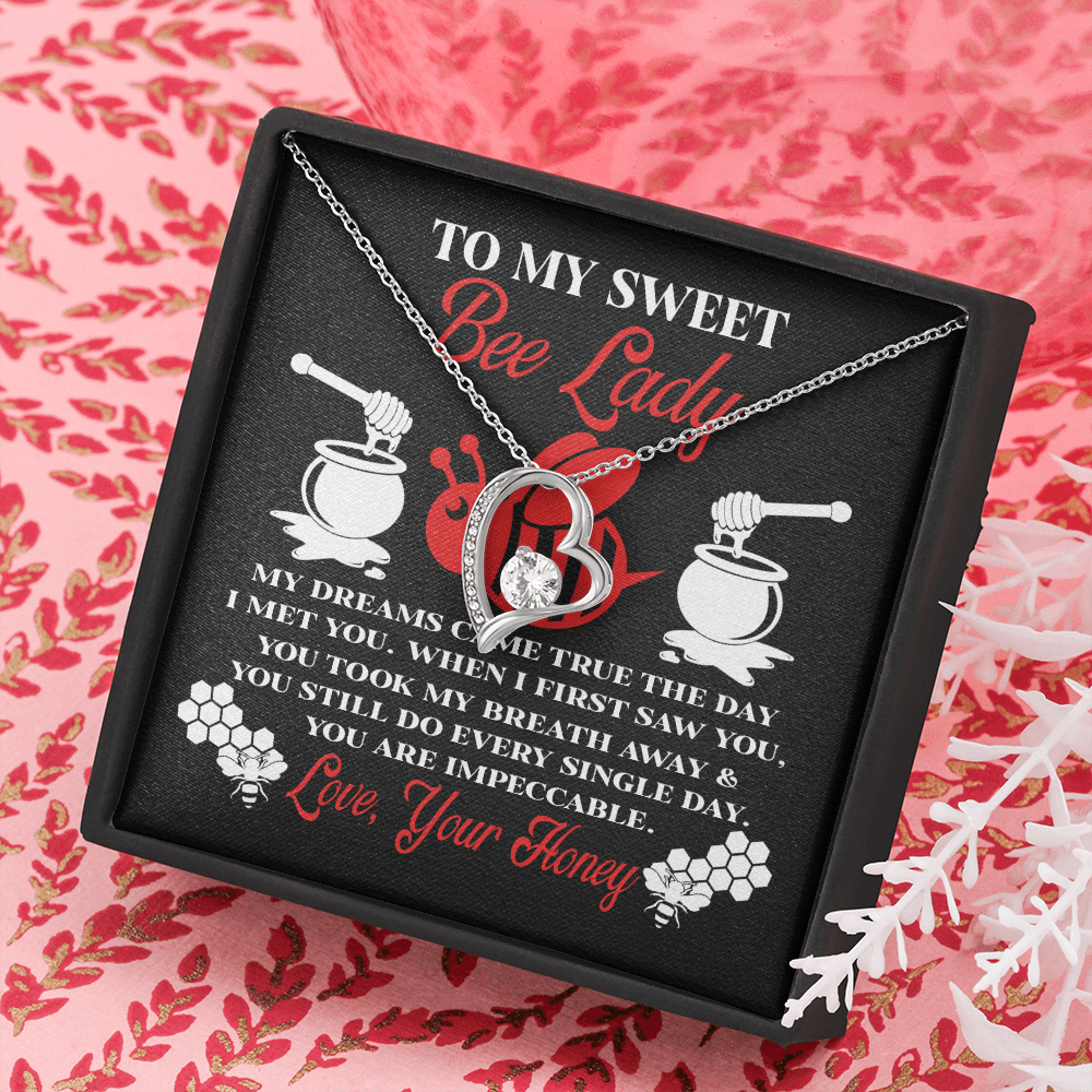 Gift For Her Bee Lady From Honey My Dreams Came True When I Met You Forever Love Necklace