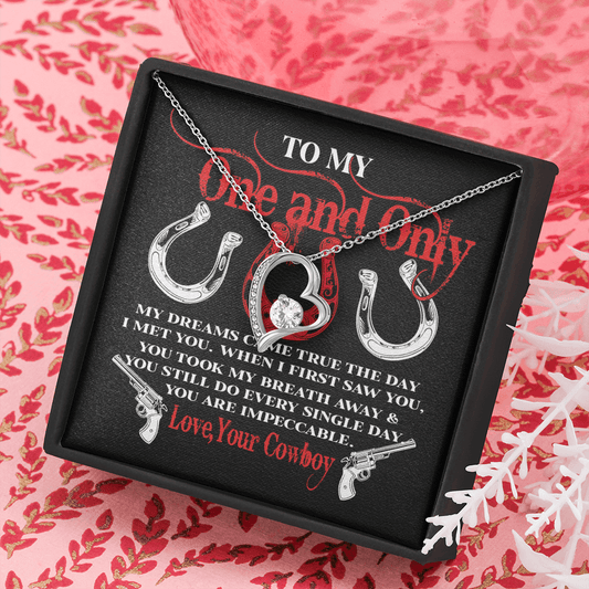 Gift For Her From Cowboy My Dreams Came True The Day I Met You Forever Love Necklace 