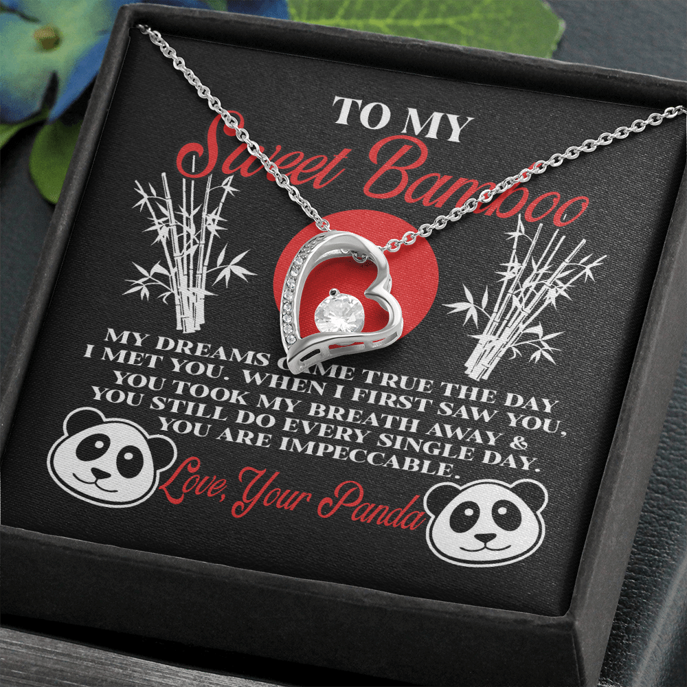 Gift For Her Sweet Bamboo My Dreams Came True When I Met You Forever Love Necklace