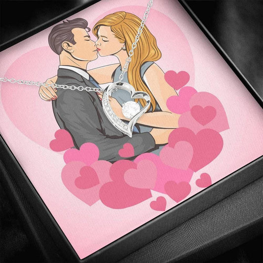 Happy Kiss Of Couple Valentine Day Gift For Her Forever Love Necklace