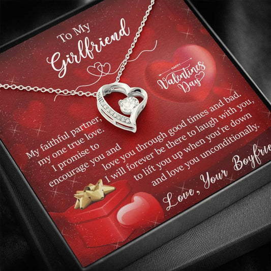 Gift For Girlfriend Happy Valentine's Day Love You Unconditionally Forever Love Necklace