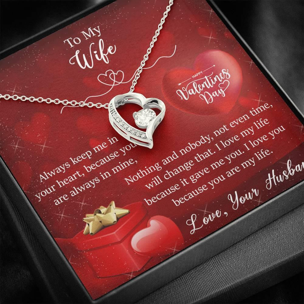 Gift For Wife Always Keep Me In Your Heart Happy Valentine's Day Forever Love Necklace