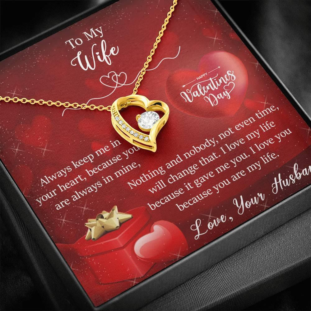 Gift For Wife Always Keep Me In Your Heart Happy Valentine's Day Forever Love Necklace