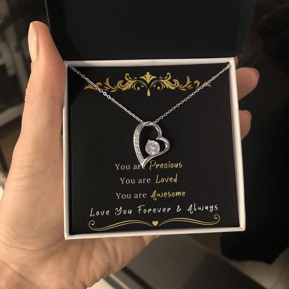 Gift For Her You Are Precious You Are Loved Forever Love Necklace