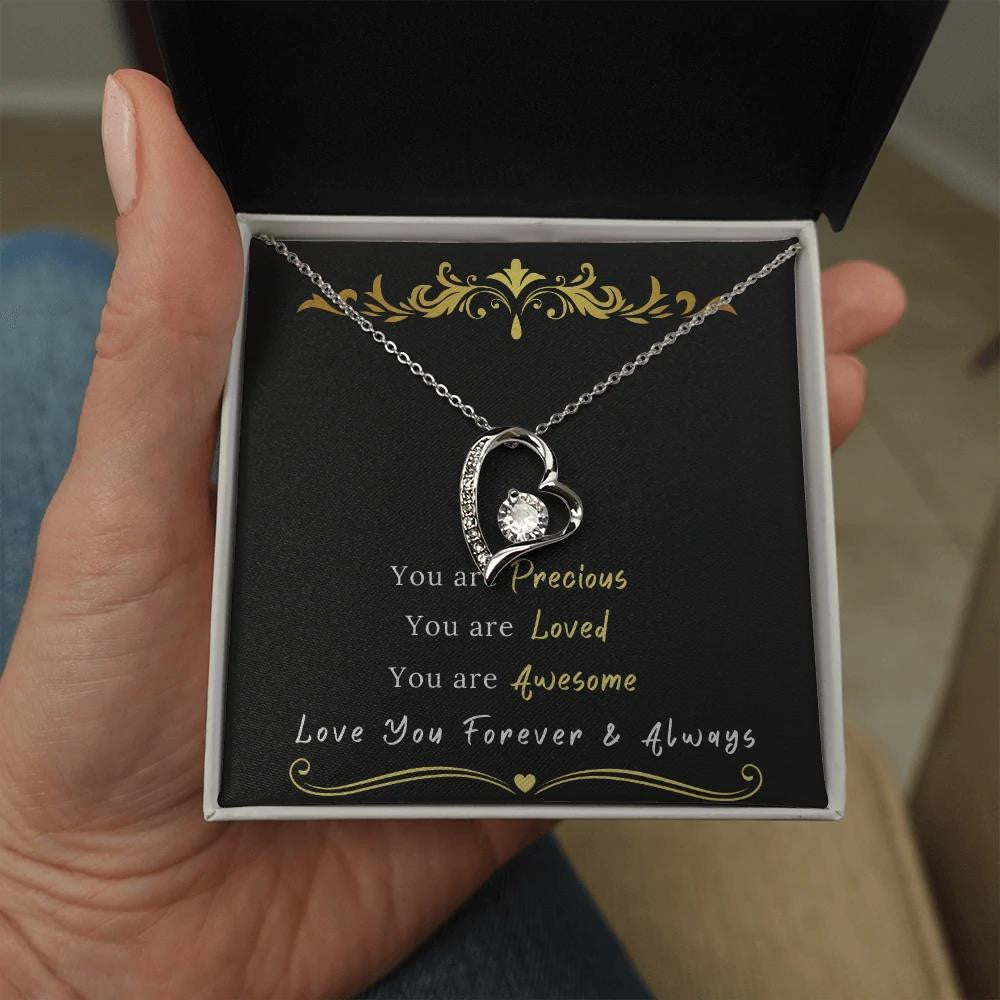 Gift For Her You Are Precious You Are Loved Forever Love Necklace