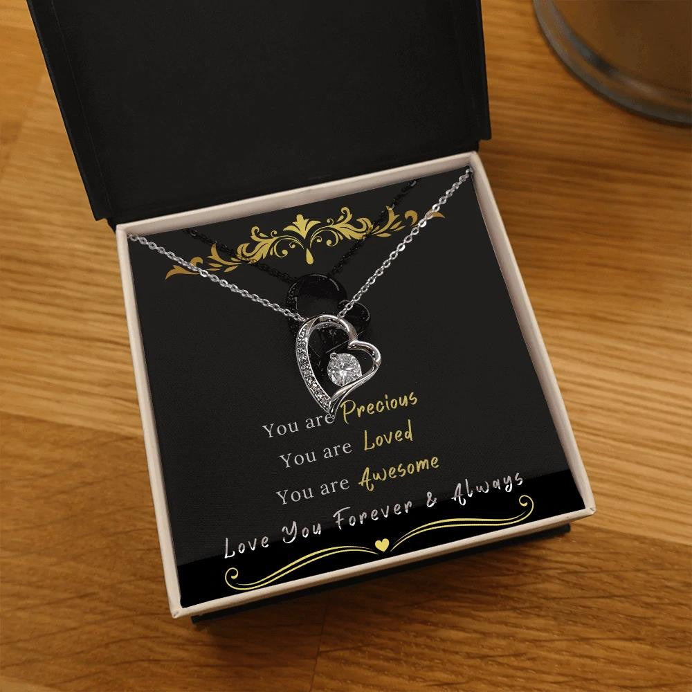 Gift For Her You Are Precious You Are Loved Forever Love Necklace