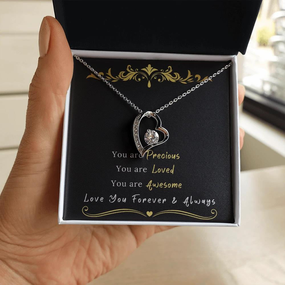 Gift For Her You Are Precious You Are Loved Forever Love Necklace