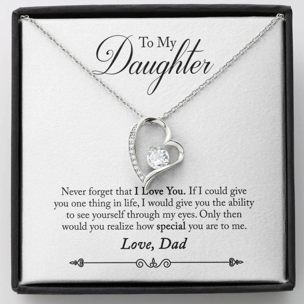 Gift For Daughter From Dad Forever Love Necklace Never Forget I Love You