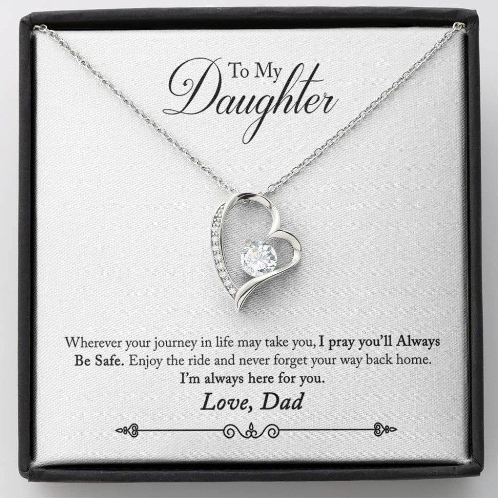 Gift For Daughter From Dad I Pray You will Always Be Safe Forever Love Necklace