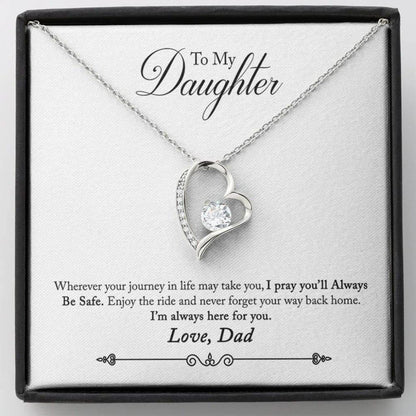 Gift For Daughter From Dad I Pray You will Always Be Safe Forever Love Necklace