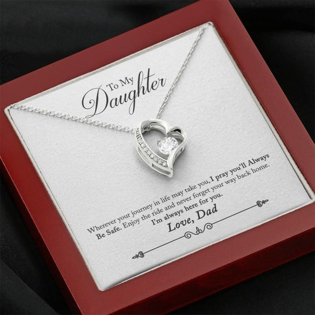 Gift For Daughter From Dad I Pray You will Always Be Safe Forever Love Necklace