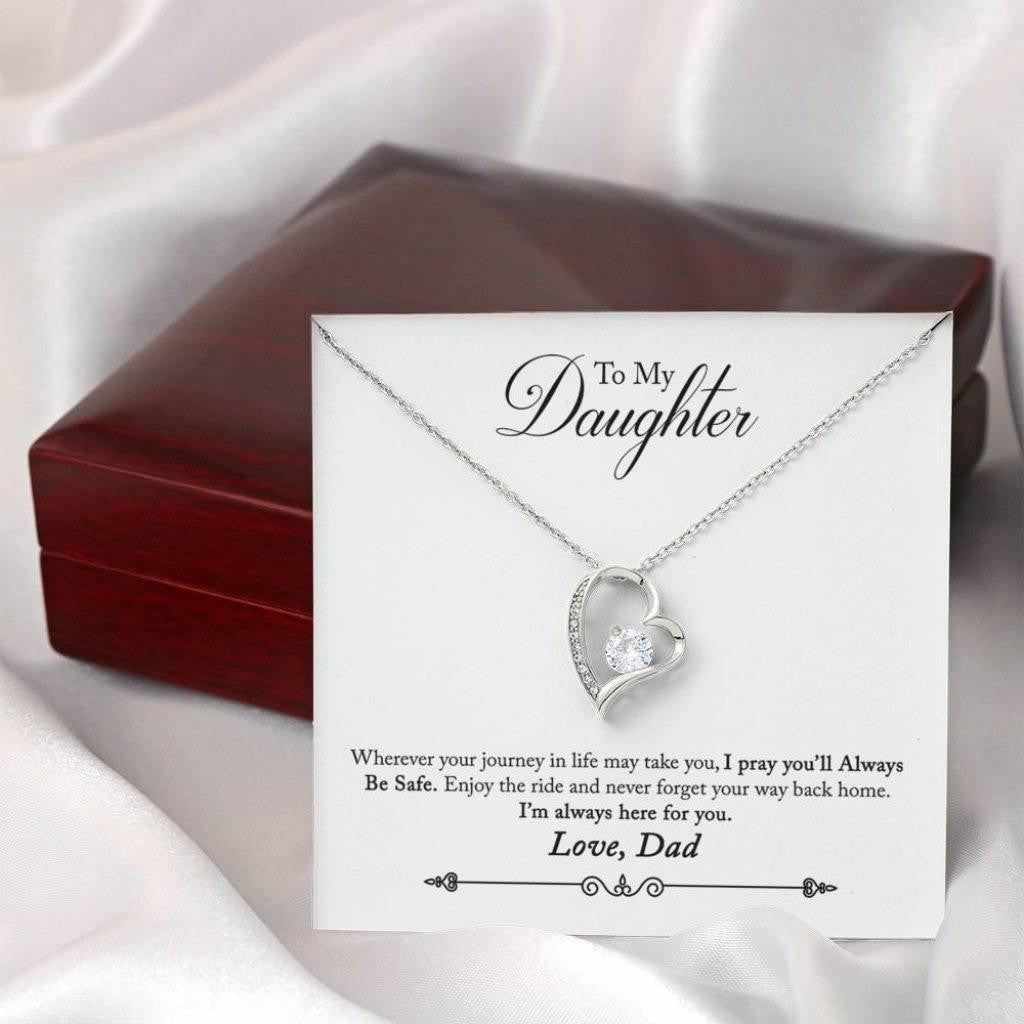 Gift For Daughter From Dad I Pray You will Always Be Safe Forever Love Necklace