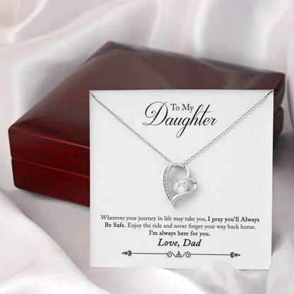 Gift For Daughter From Dad I Pray You will Always Be Safe Forever Love Necklace