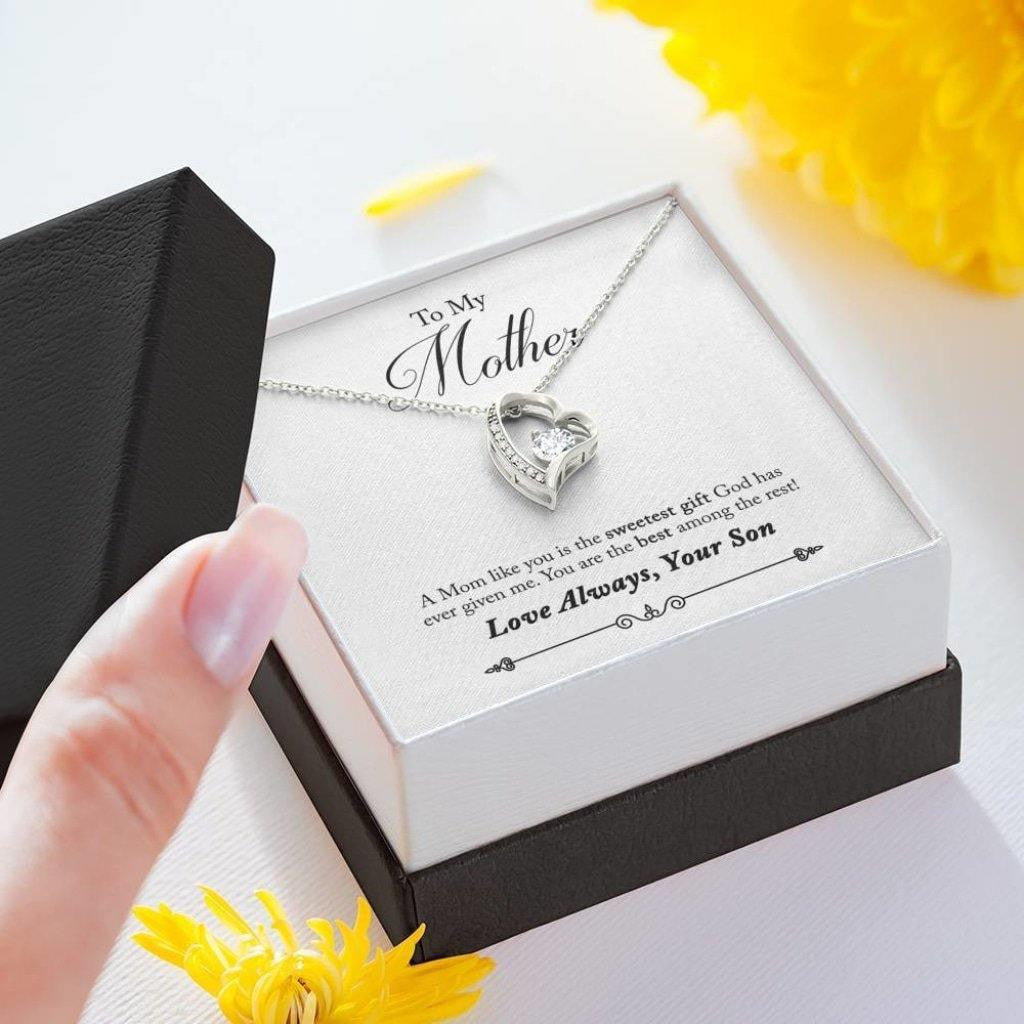 Gift For Mother From Son Forever Love Necklace You Are The Best Among The Rest