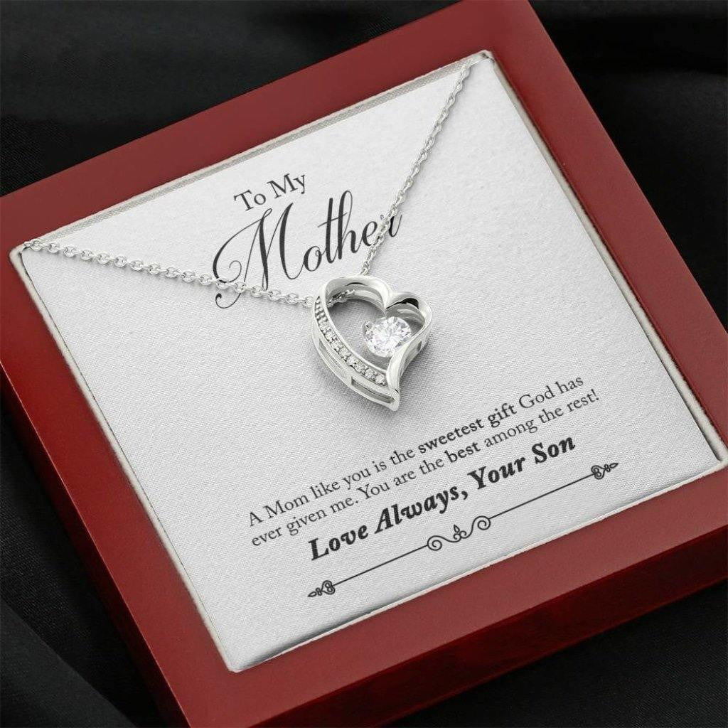 Gift For Mother From Son Forever Love Necklace You Are The Best Among The Rest